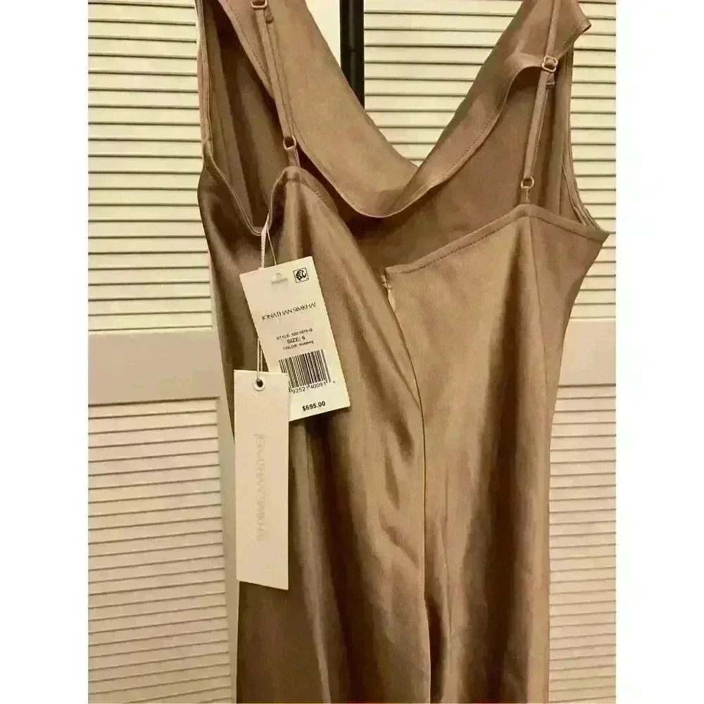New NWT Jonathan Simkhai Finley Satin Slip Dress Sz 6 Retails $675 - Picture 4 of 7
